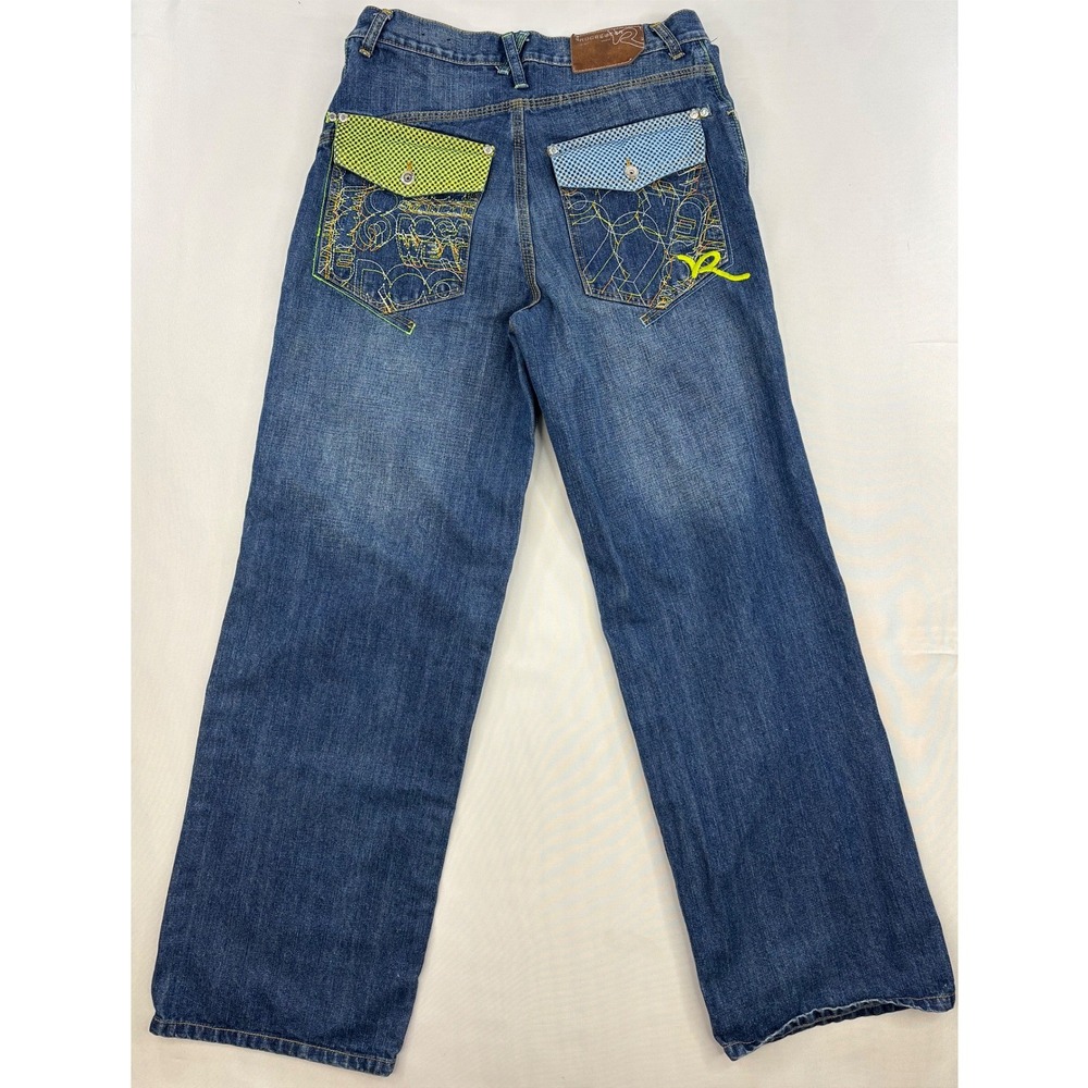 Rocawear baggy wide-leg jeans, vintage Y2K hip-hop size Youth 18 ( 28 x 30 ) - Picture 3 of 13